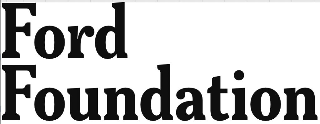 Ford Foundation logo. Black text on blank background.